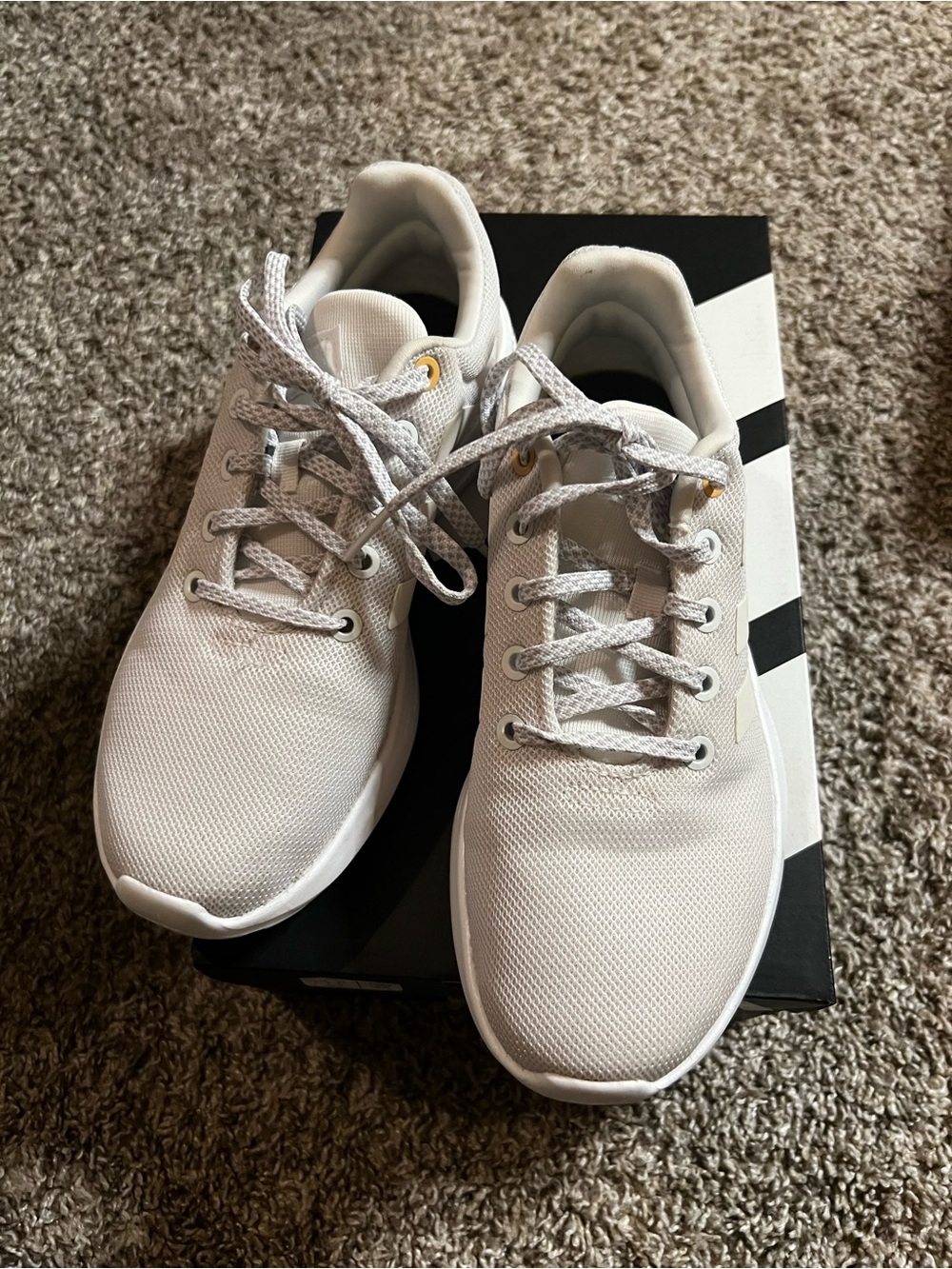 adidas Women's White Mesh Lace-Up Athletic Sneakers